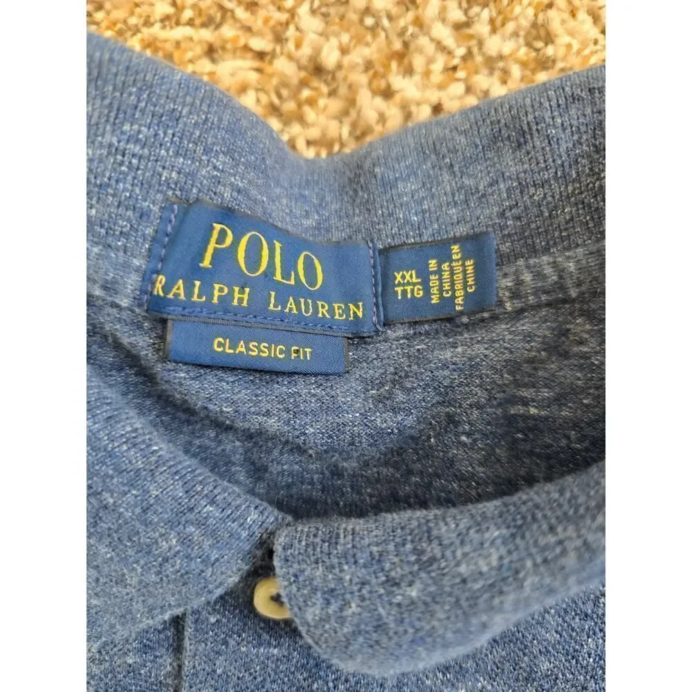 Polo Ralph Lauren Men’s Polo Shirt XXL Classic Fit Navy Blue Cotton Casual